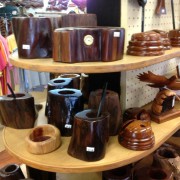 wood items made on-site by artisans